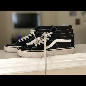 Vans high tops. Black and white. Size 9 WMNS